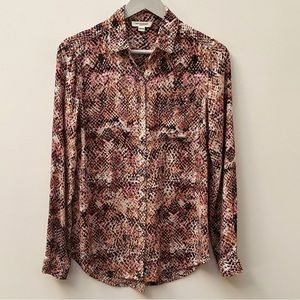 BEACH LUNCH LOUNGE Women's L/S Button Front Amberlight Blouse Top Size SP NEW